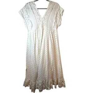 Forever That Girl White Eyelet Dress - Size S